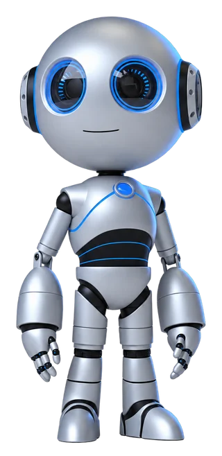Blu standing, ready to help